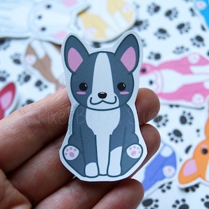 Cute Kawaii Boston Terrier Stickers and Magnets