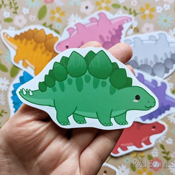 Chibi Stegosaurus Stickers and Magnets