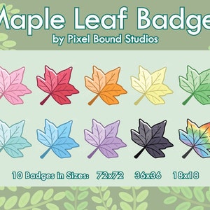 Ahornblatt Twitch Sub Badges | Twitch Bit Abzeichen | Tabletop Emote | Twitch Emotes | Gaming Sub Abzeichen | Twitch Grafiken