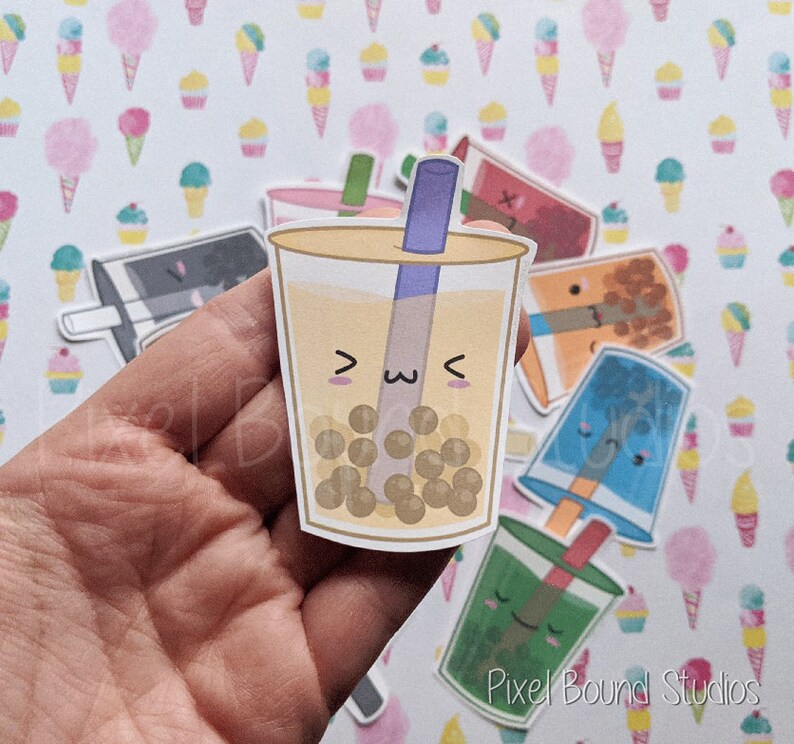 Cute Kawaii Boba Bubble Tea Stickers and Magnets - Etsy