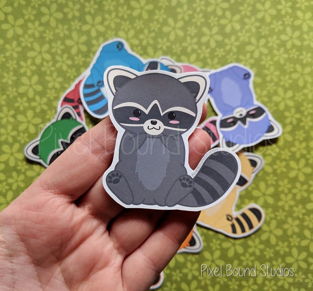 Raccoon Stickers and Magnets | Customizable Colors - Etsy