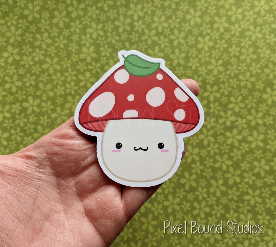 Chibi Cute Mushroom Vinyl Sticker for Phone Car Tablet | Etsy
