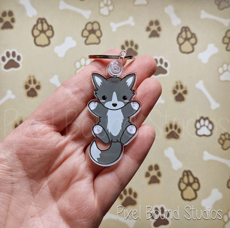 キーホルダー・アクリルキーホルダー wolf Wolf Acrylic Keychain - Etsy