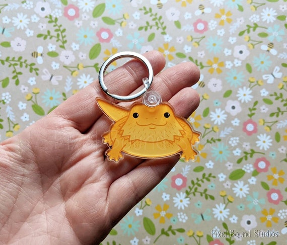 Kawaii Cute Bearded Dragon Acrylic Keychain Orange Etsy Canada