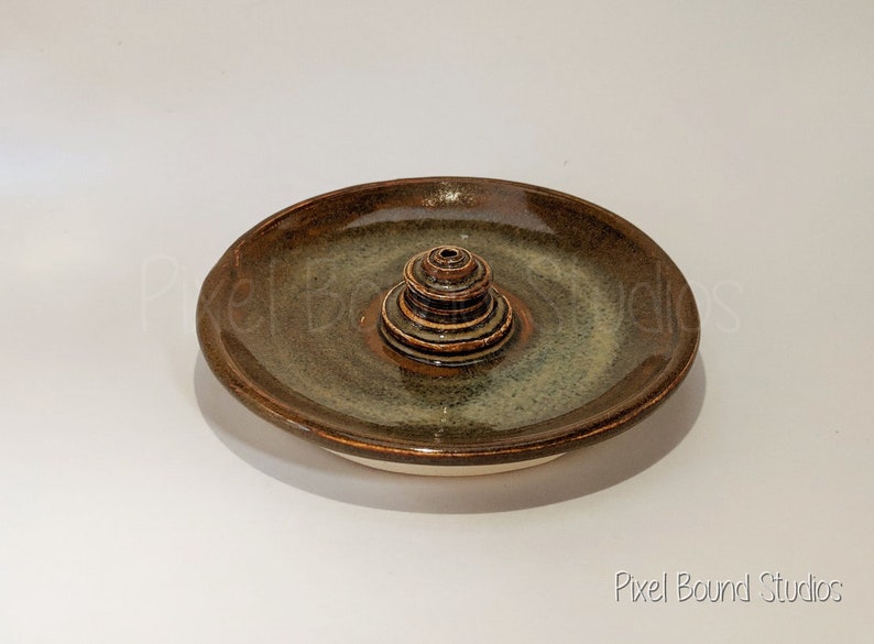 Hand Thrown Bronze Ceramic Incense Burner