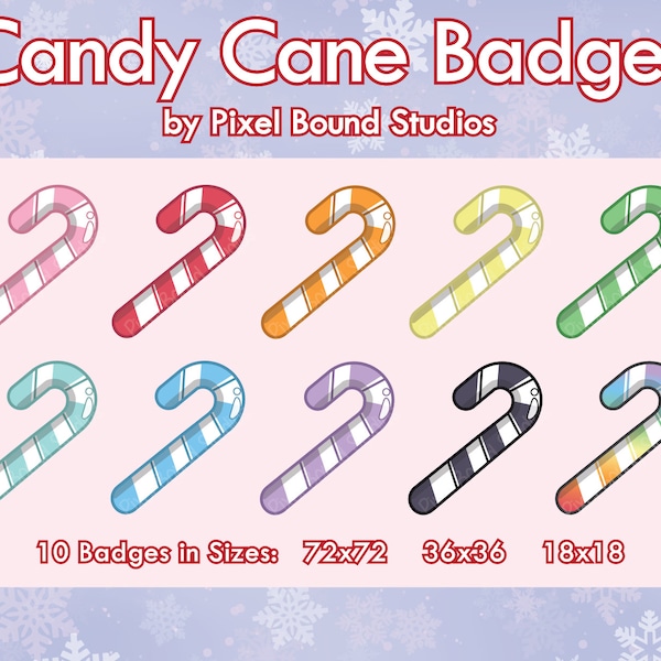 Candy Cane Twitch Sub Badges | Twitch Bit Badges | Christmas Emote | Twitch Emotes | Christmas Sub Badges | Twitch Graphics