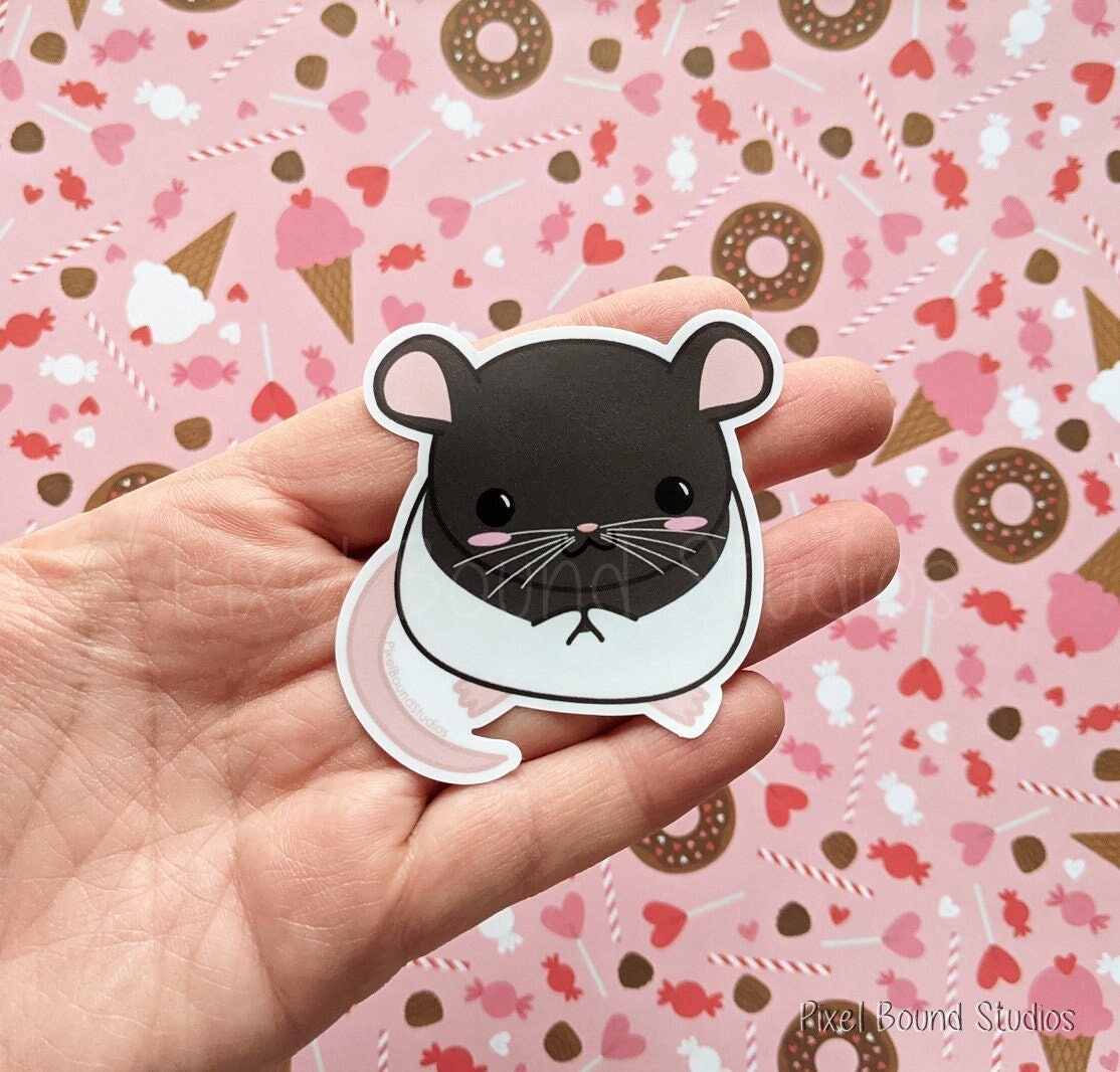 Chibi Cute Rat Vinyl Sticker