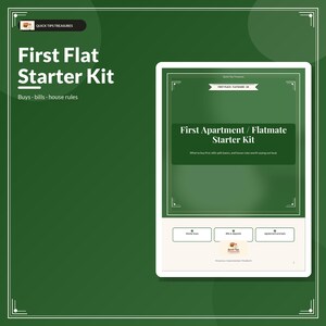 First Apartment Flatmate Starter Kit UK | House Rules Bills Checklist PDF