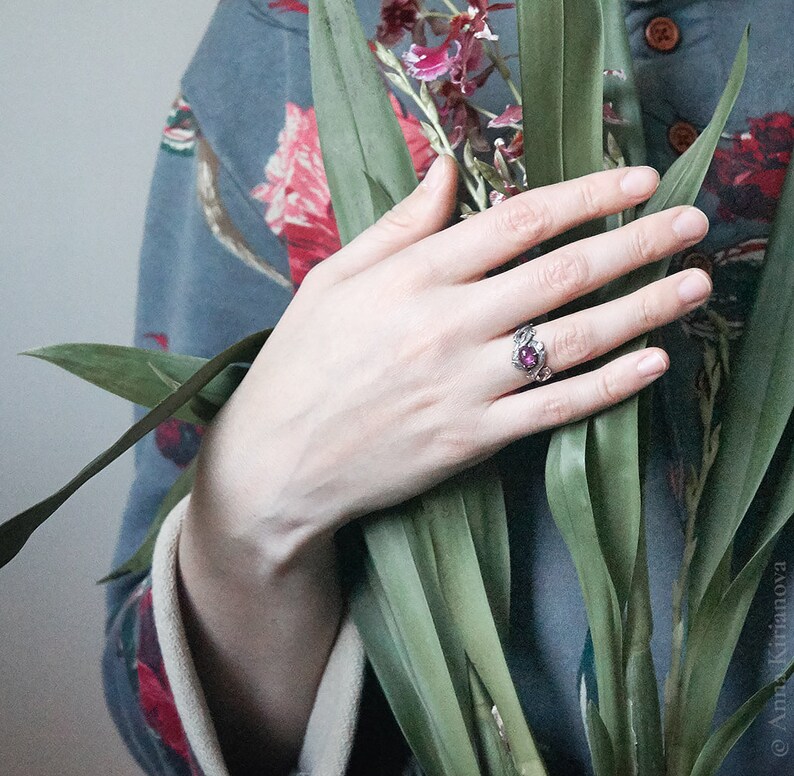 Fairy Engagement Ring Colored Gem Ring Fantasy Ring Pink Etsy