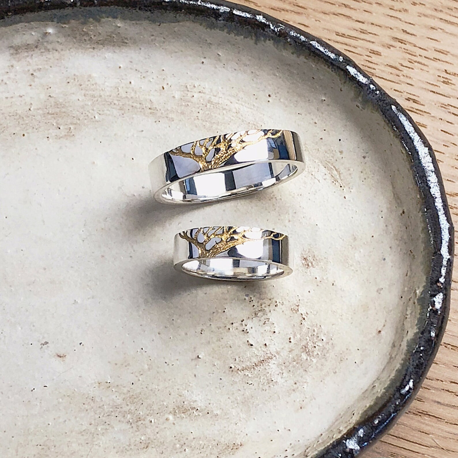 Gold Tree Wedding Band Unique Wedding Band Nature Inspired Etsy