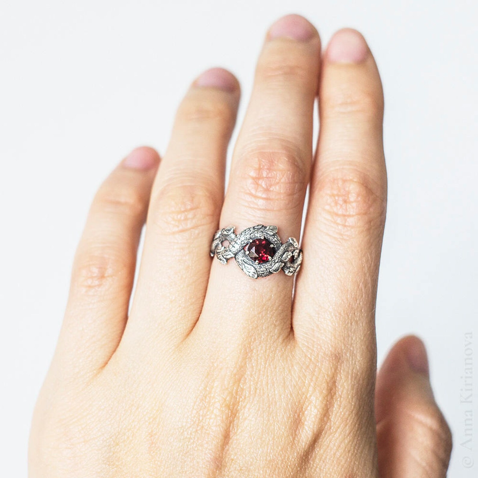 Red Dragon Ring Engagement Ring Nature Inspired Etsy