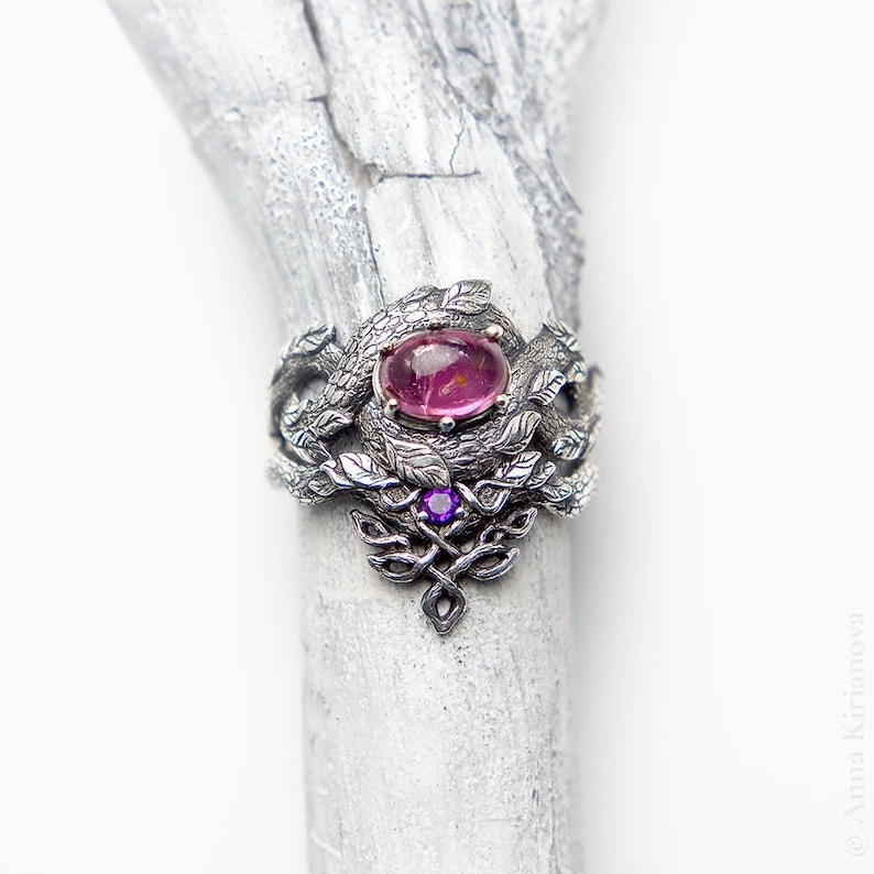 Fairy Engagement Ring Colored Gem Ring Fantasy Ring Pink Etsy