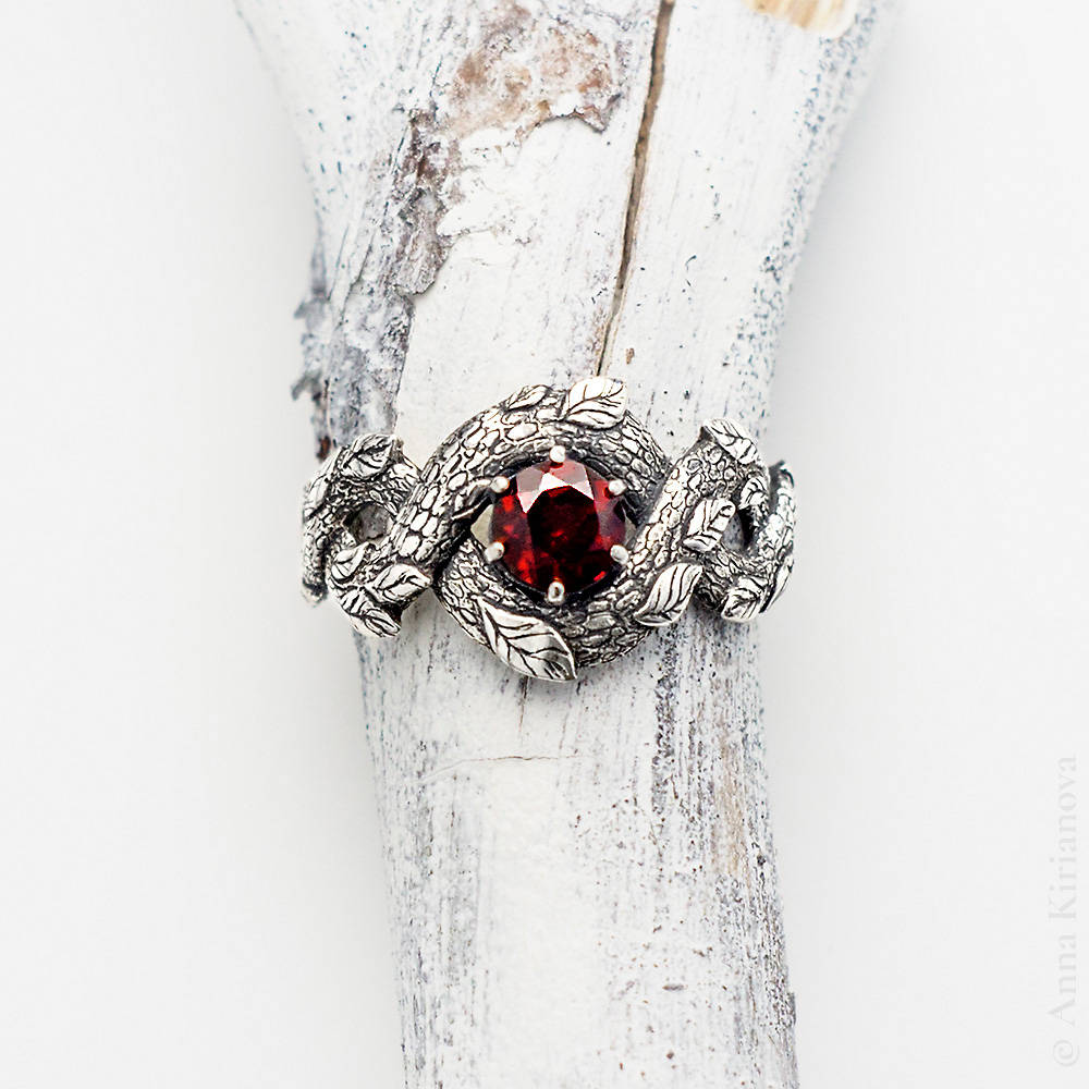 Red Dragon Ring Engagement Ring Nature Inspired Etsy