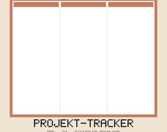 Projekt Tracker PDF Printable Deutsch | Aufgabenplaner Offen In Arbeit Fertig zum Ausdrucken | A4 Download