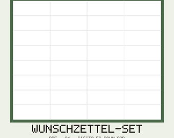 Wunschzettel-Set PDF Deutsch | Familien-Wunschliste mit Größen & Geschenke-Übersicht | Weihnachten A4 Digital Download