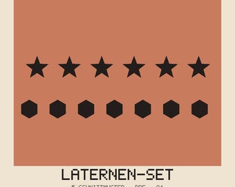 Laternen Bastelset PDF Deutsch | St Martin Laterne Vorlage 5 geometrische Schnittmuster | Herbst Laternenumzug Digital Download
