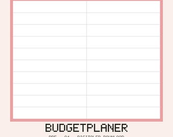 Budgetplaner PDF Printable Deutsch | Monatsbudget Haushaltsbuch zum Ausdrucken Einnahmen Ausgaben | A4 Download
