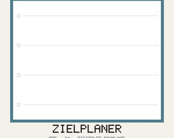 Zielplaner Vorlage PDF Printable Deutsch | SMART Ziele Planer zum Erreichen mit Meilensteinen | A4 Digital Download