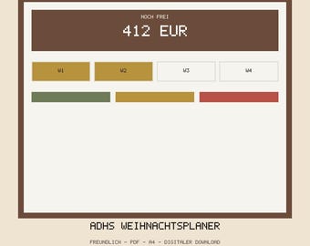 ADHS Weihnachtsplaner PDF Deutsch | Ohne Wunschzettel Chaos | Neurodivergent Geschenkeliste | A4 Digital Download