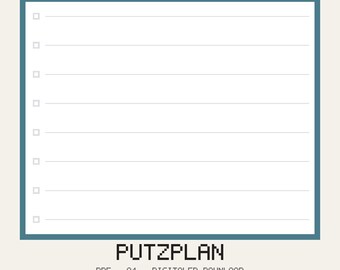 Putzplan PDF Printable Deutsch | Haushaltsplan täglich wöchentlich monatlich zum Ausdrucken | A4 Download