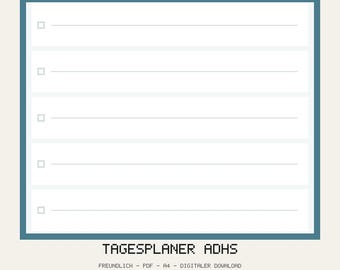 ADHS Tagesplaner PDF Deutsch | Tagesstruktur ohne Uhrzeit-Druck | Neurodivergent Routine Planer | A4 Digital Download