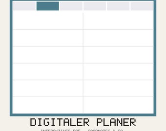 Digital planner in German for GoodNotes & iPad | Interactive PDF planner with clickable tab navigation | Undated digital download