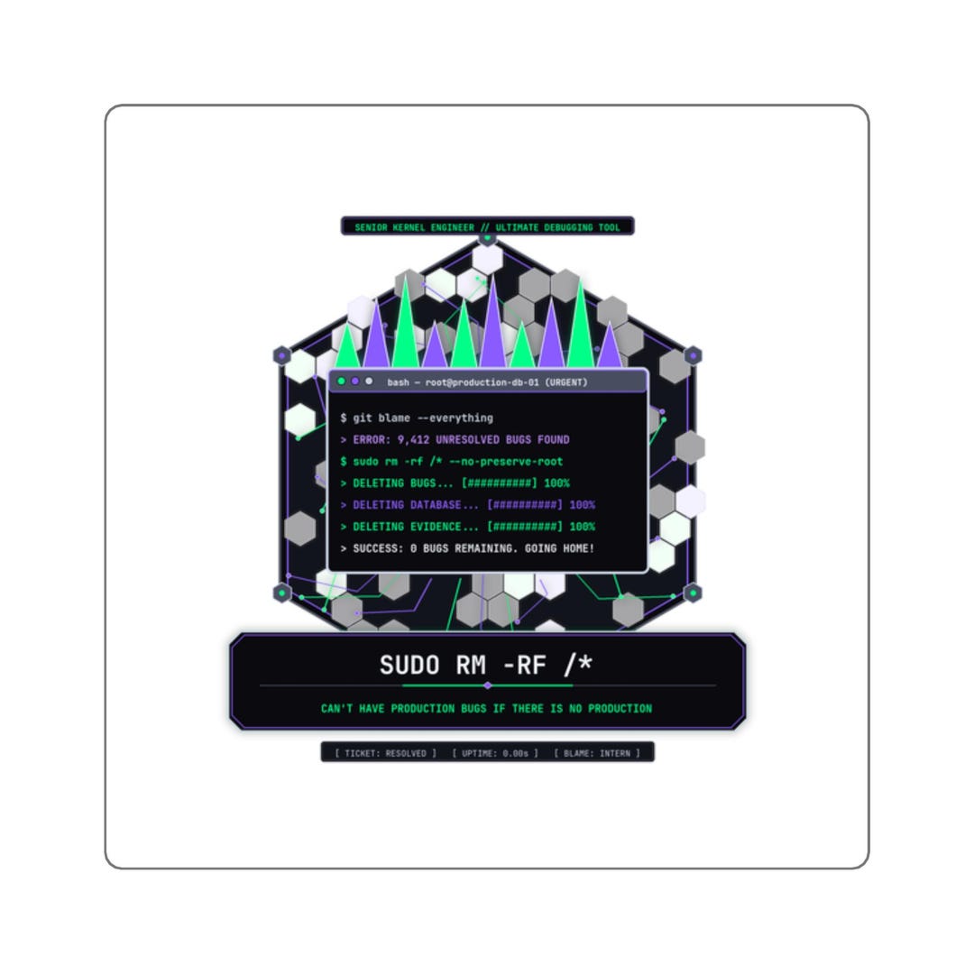 Ghost Wear // Sudo Rm -rf Funny Linux Hacker — Die-cut Vinyl Sticker - Etsy