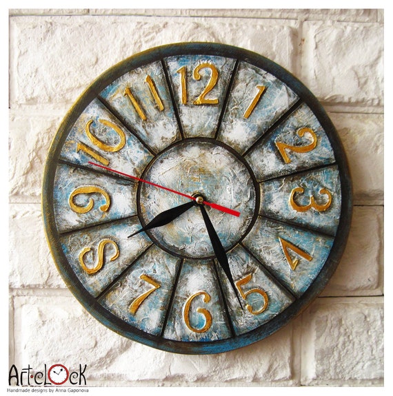 The Shabby Chic Blue Grey Wall Clock Modern With - Shabby Chic Wall Clocks The Shabby Chic Blue Grey Wall Clock Modern With - Shabby Chic Wall Clocks