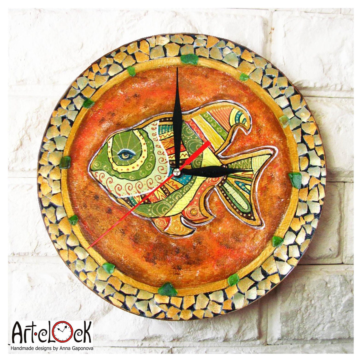 Fish Wall Clock Home Decor wall clocks handmade White wall Etsy