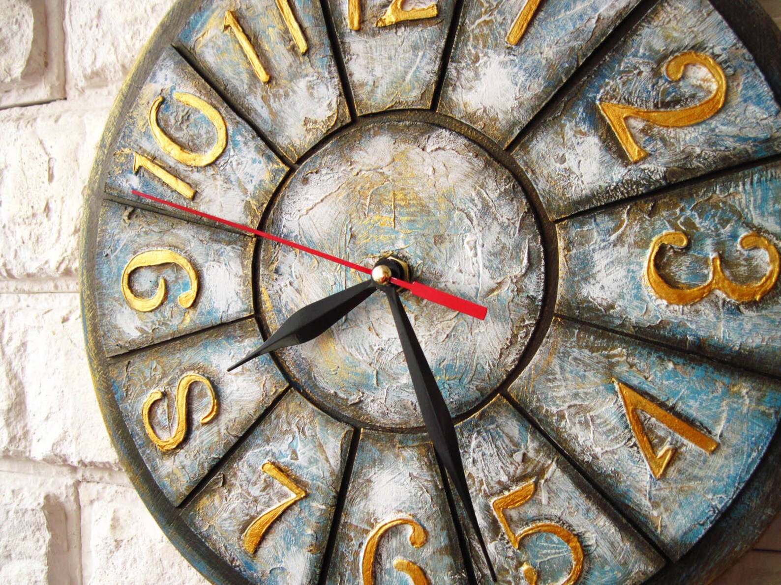 The Shabby Chic Blue Grey Wall Clock Modern wall clock with Etsy