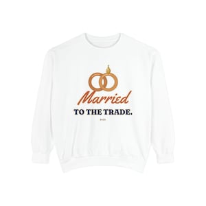Married to the Trade Crewneck Sweatshirt, Plumber Wife Gift, Electrician Wife, Tradesman Wife Shirt, Blue Collar Wife Gift image 1