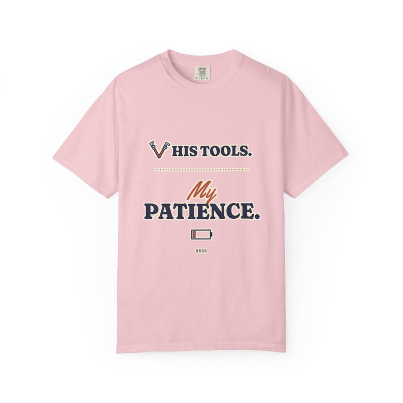 His Tools My Patience Tee, Funny Plumber Wife Shirt, Tradesman Wife Gift, Electrician or Mechanic Wife Gift image 9
