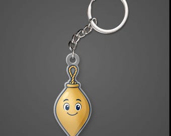 Plumb Bob Keychain, Cute Gold Plumb Bob Shaped Acrylic Keychain, Funny Plumber Gift, Tool Bag Charm, Honest Bob