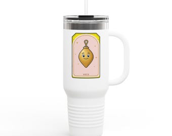 Plumb Bob 40oz Tumbler with Handle and Straw, Cute Gold Plumb Bob Gift for Her, Plumber Wife Mom Gift, Honest Bob Co