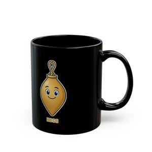Black Plumb Bob Coffee Mug, Cute Gold Plumb Bob on Black Mug 11oz, Minimal Gift for Her, Plumber Mom or Wife Gift image 2