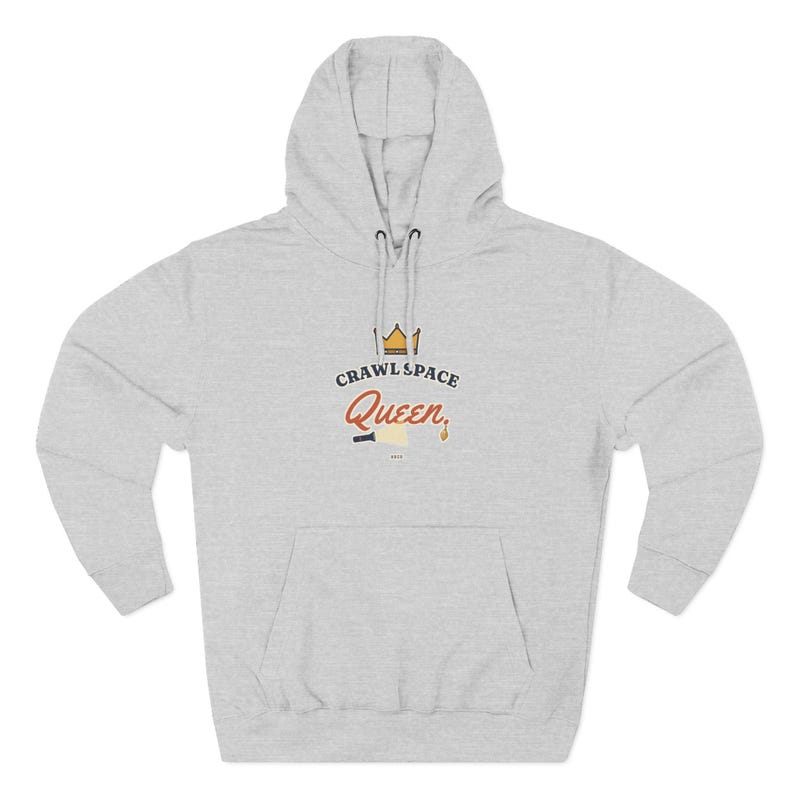 Crawl Space Queen Hoodie, Funny Female Plumber Gift, Women in Trades, Tradeswoman Home Inspector HVAC Gift for Her image 1