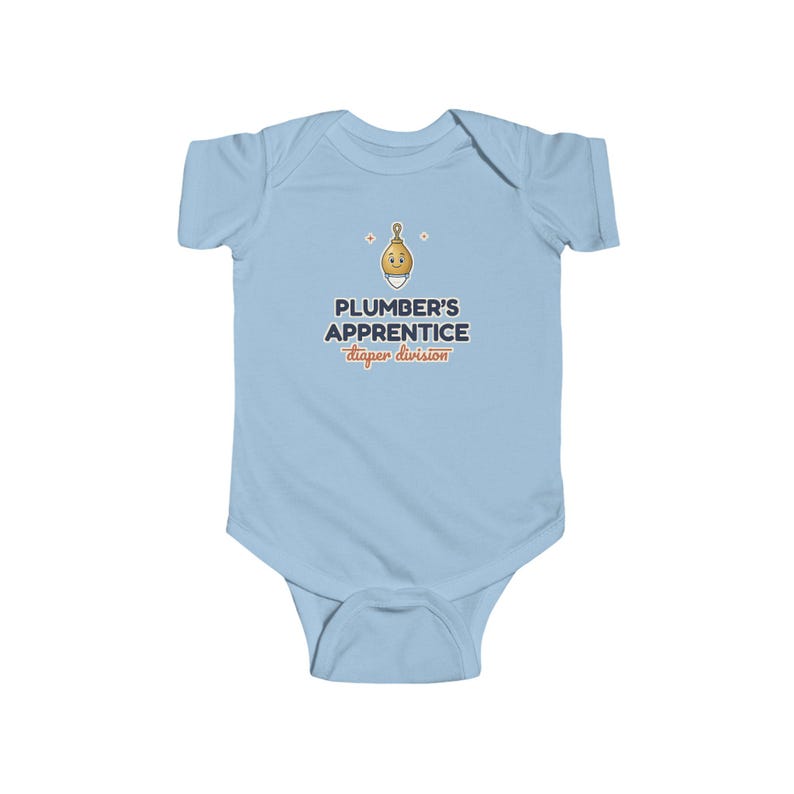 Plumber's Apprentice Baby Bodysuit, Diaper Division, Funny Newborn Onesie, Cute Plumber Gift image 3