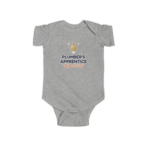 Plumber's Apprentice Baby Bodysuit, Diaper Division, Funny Newborn Onesie, Cute Plumber Gift image 2