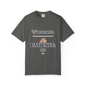 His Tools My Patience Tee, Funny Plumber Wife Shirt, Tradesman Wife Gift, Electrician or Mechanic Wife Gift image 3