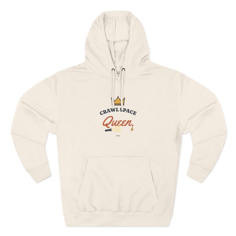 Crawl Space Queen Hoodie, Funny Female Plumber Gift, Women in Trades, Tradeswoman Home Inspector HVAC Gift for Her image 4