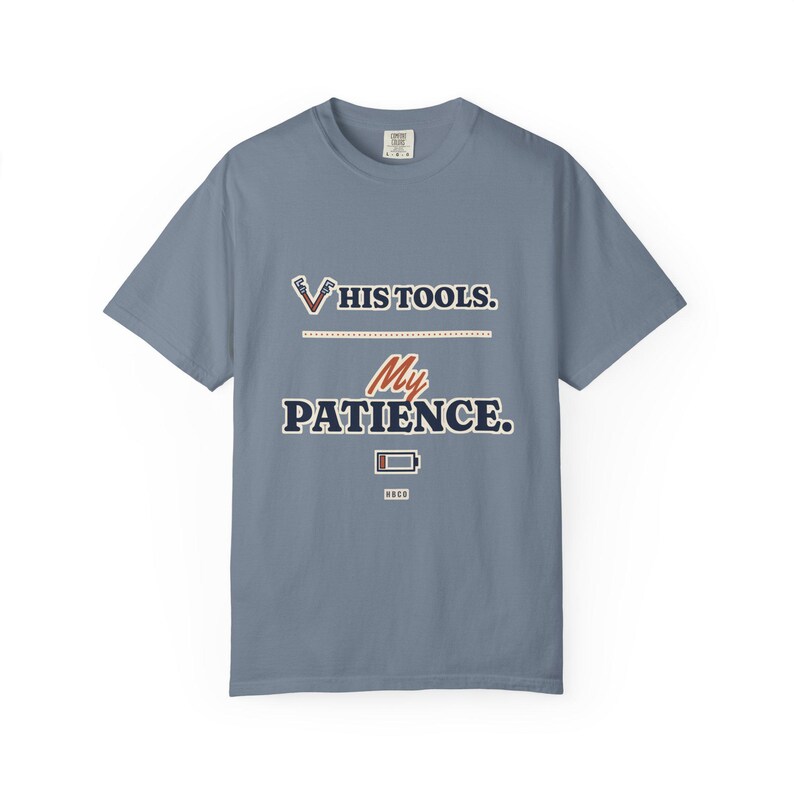 His Tools My Patience Tee, Funny Plumber Wife Shirt, Tradesman Wife Gift, Electrician or Mechanic Wife Gift image 7