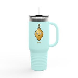 Plumb Bob 40oz Tumbler with Handle and Straw, Cute Gold Plumb Bob Gift for Her, Plumber Wife Mom Gift, Honest Bob Co image 3