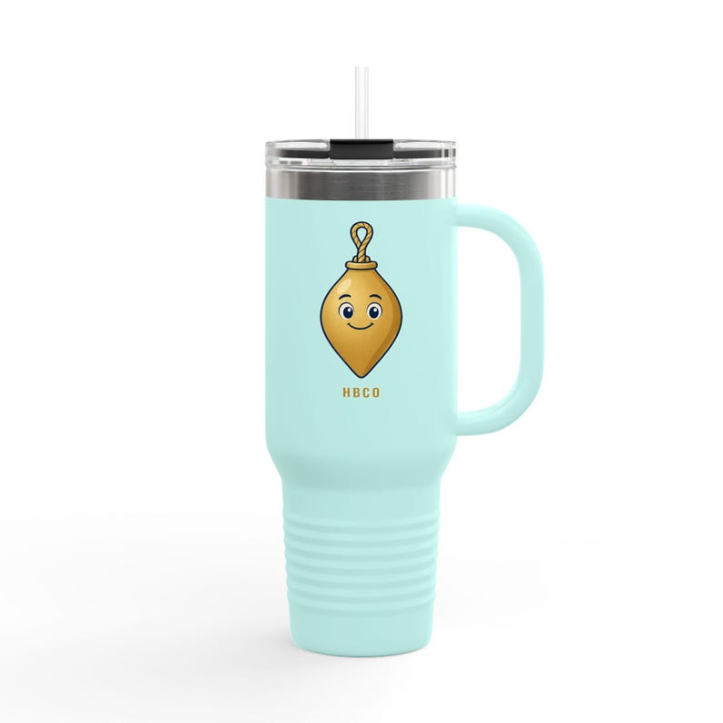 Plumb Bob 40oz Tumbler with Handle and Straw, Cute Gold Plumb Bob Gift for Her, Plumber Wife Mom Gift, Honest Bob Co image 3