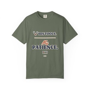 His Tools My Patience Tee, Funny Plumber Wife Shirt, Tradesman Wife Gift, Electrician or Mechanic Wife Gift image 5