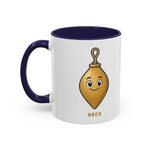 Plumb Bob Coffee Mug, Cute Gold Plumb Bob Mug 11oz, Minimal Gift for Her, Plumber Mom or Wife Gift, Colored Handle image 1