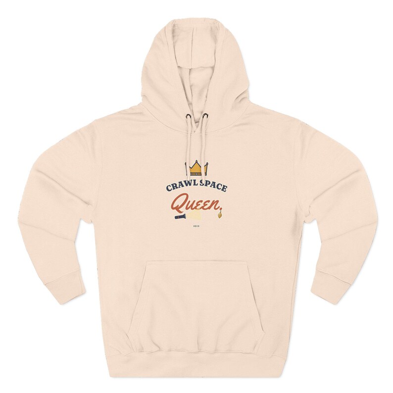 Crawl Space Queen Hoodie, Funny Female Plumber Gift, Women in Trades, Tradeswoman Home Inspector HVAC Gift for Her image 5
