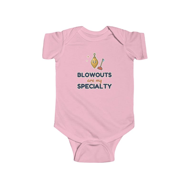 Blowouts Are My Specialty Baby Bodysuit, Funny Newborn Onesie, Cute Plumber Humor Gift for Baby Shower image 5