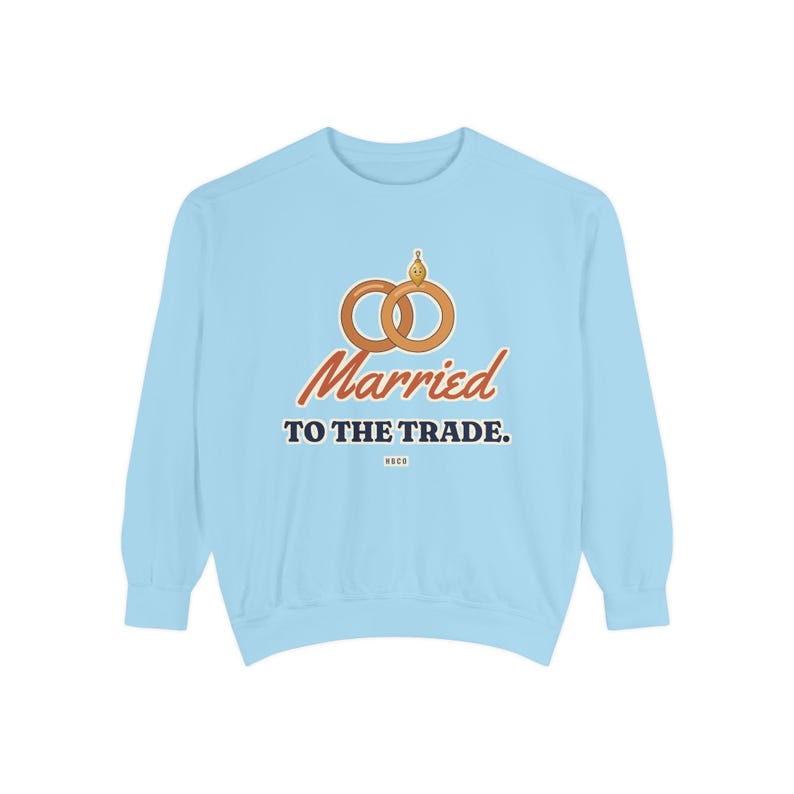 Married to the Trade Crewneck Sweatshirt, Plumber Wife Gift, Electrician Wife, Tradesman Wife Shirt, Blue Collar Wife Gift image 7