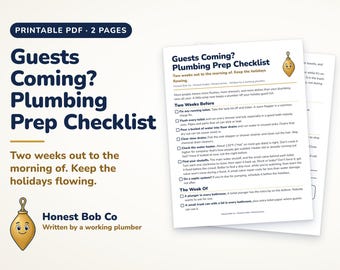 Holiday Hosting Checklist Printable, Guests Coming Plumbing Prep, Guest Bathroom Prep List, Thanksgiving Christmas Host PDF