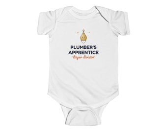 Plumber's Apprentice Baby Bodysuit, Diaper Division, Funny Newborn Onesie, Cute Plumber Gift